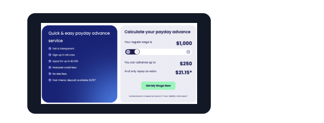 Wagepay wage advance calculator — apply for up to $1,500 before payday in Canada